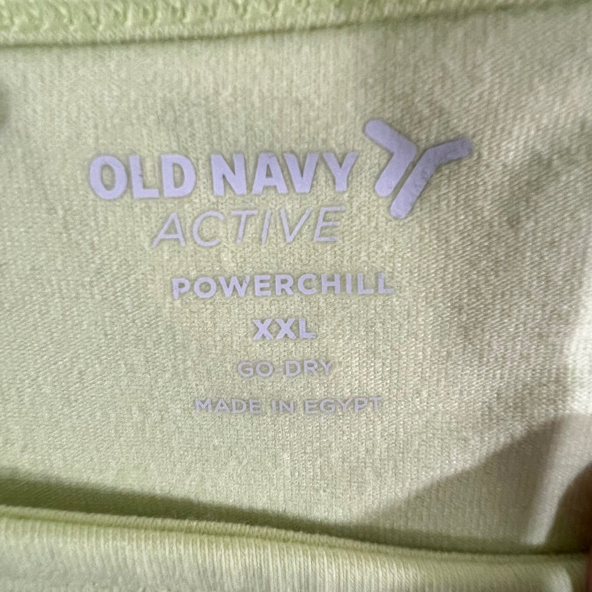 Old Navy PowerChill Crop Top Womens XXL Lime Green Ruched Sides Minimalist