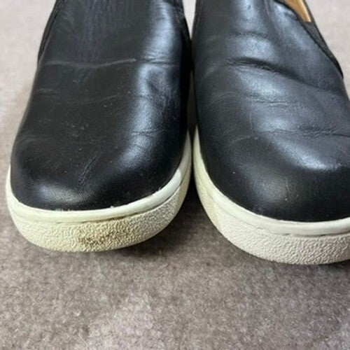 UGG Black Leather Slip On Sneakers Casual Shoes Size 8