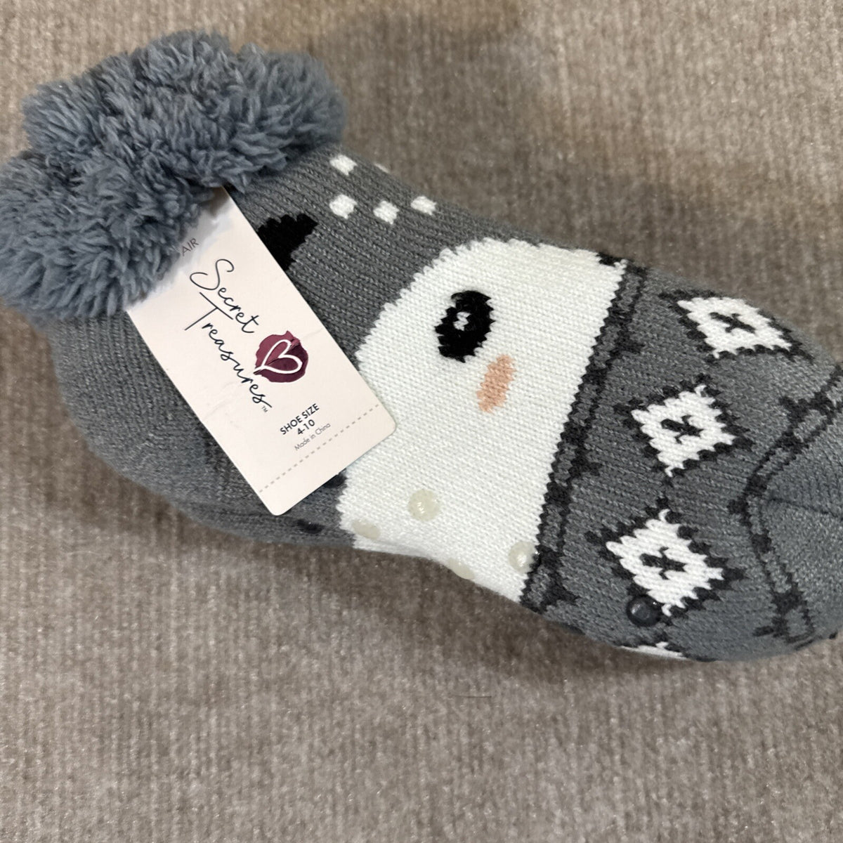 Secret Treasures Unisex Fox Socks Sherpa Lined 4-10