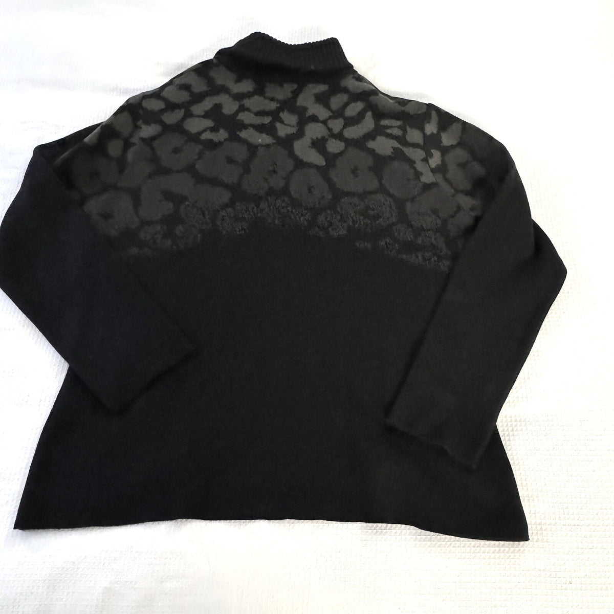ANGEL Black Olive Leopard Print Full Zip Knit Sweater Jacket Women's XL NWT