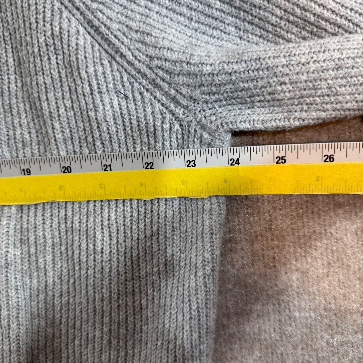 Old Navy V Neck Sweater Womens XL Gray Ribbed Knit Long Sleeve Cotton Blend Cozy