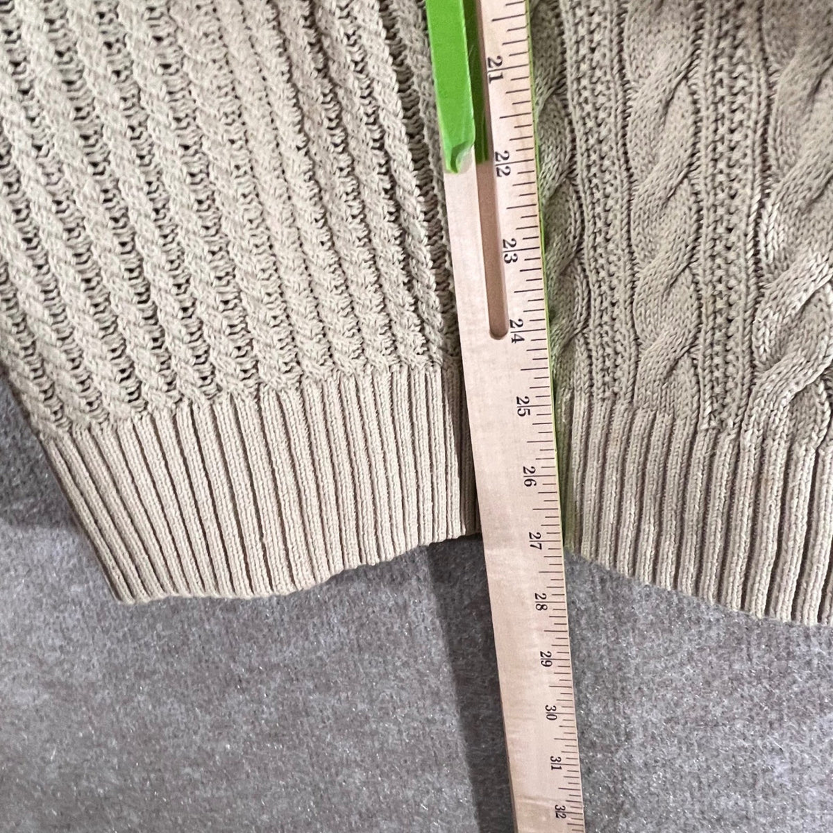Tre Vero Three Truths Sweater Mens Medium Beige Cable Knit Toggle Shawl Coastal