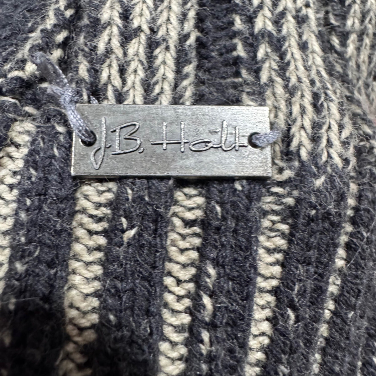 JB Holt Jefferson Shawl Collar Pullover Anorak Sweater Mens Large Black Tan
