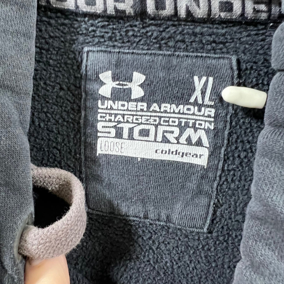Under Armour Charged Cotton Storm Hoodie Loose Fit Coldgear XL Gray