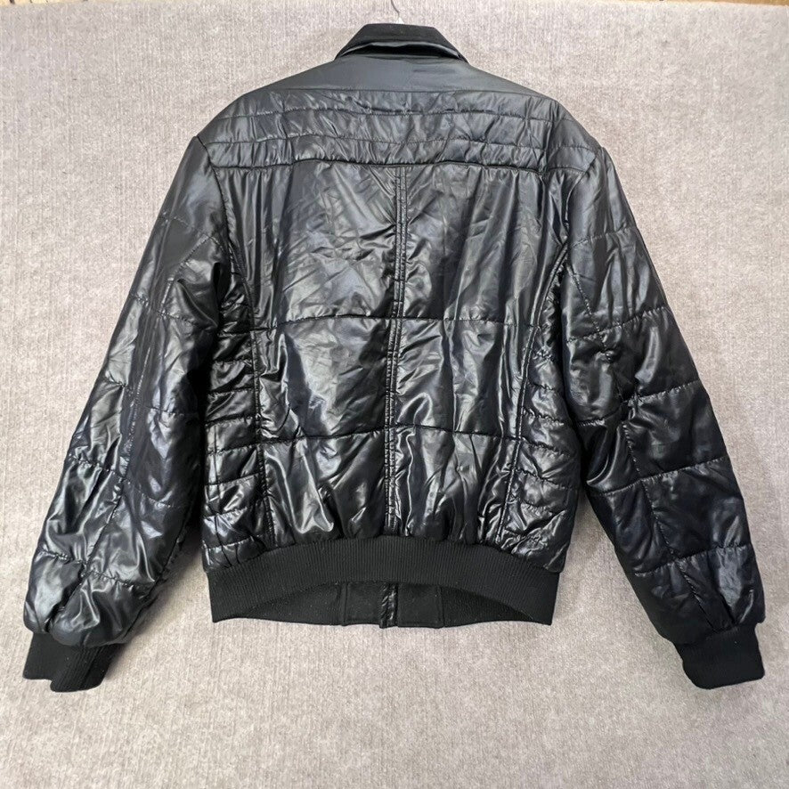 Brooklyn Basement 3XL Puffer Jacket Black Wool Blend Bomber Moto Bomber Style