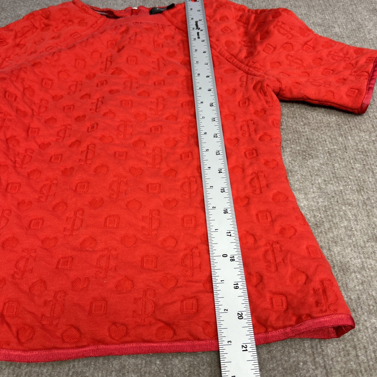 Juicy Couture Tomato Short Sleeve Pullover Top Small Textured Y2K Style