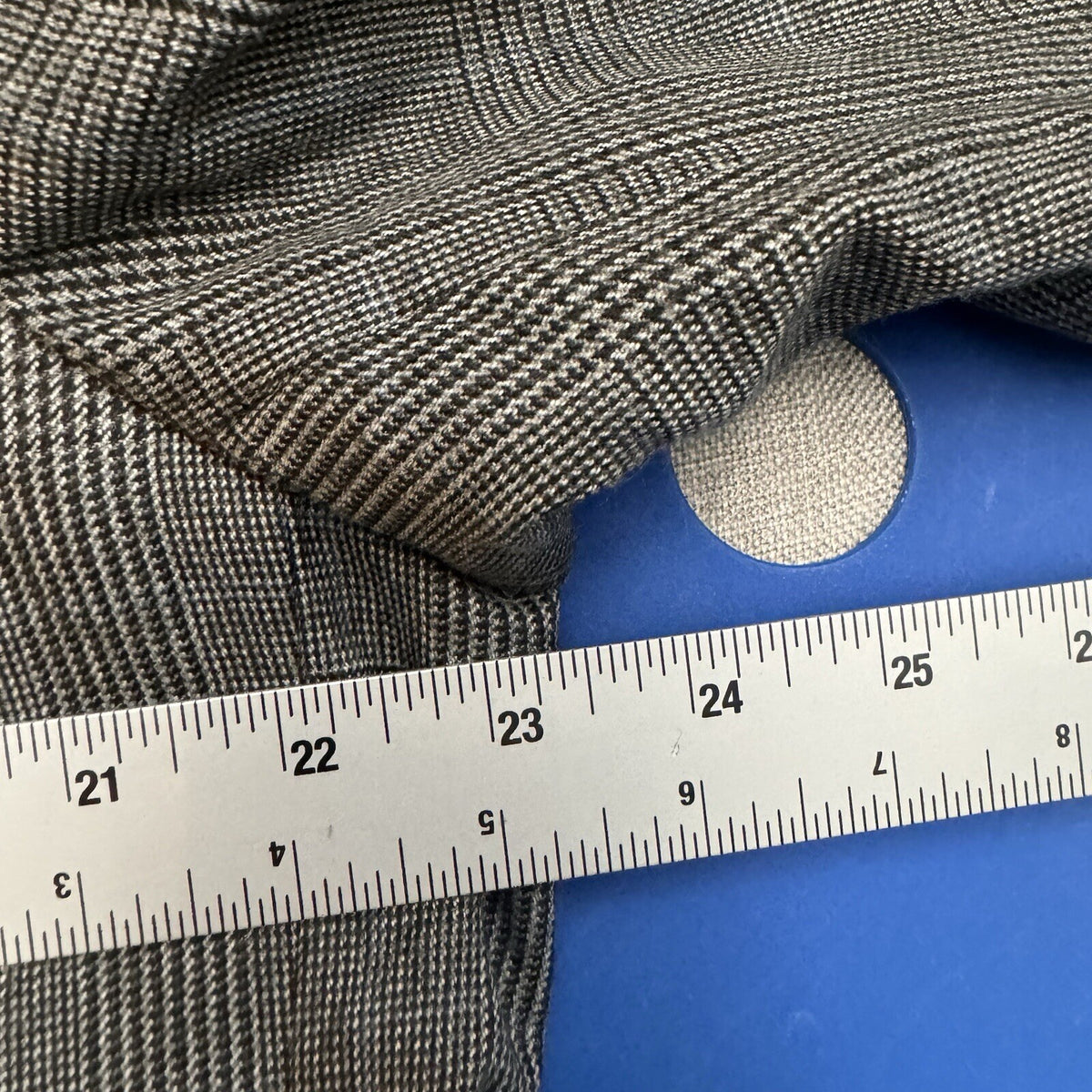 Chaps 46R Grey Houndstooth Plaid Men's 2-button Blazer Sport Coat Single Vent