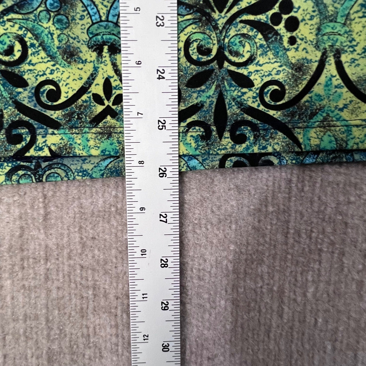 Allison Daley Top 2X Blue Green Black Pattern Short Sleeve