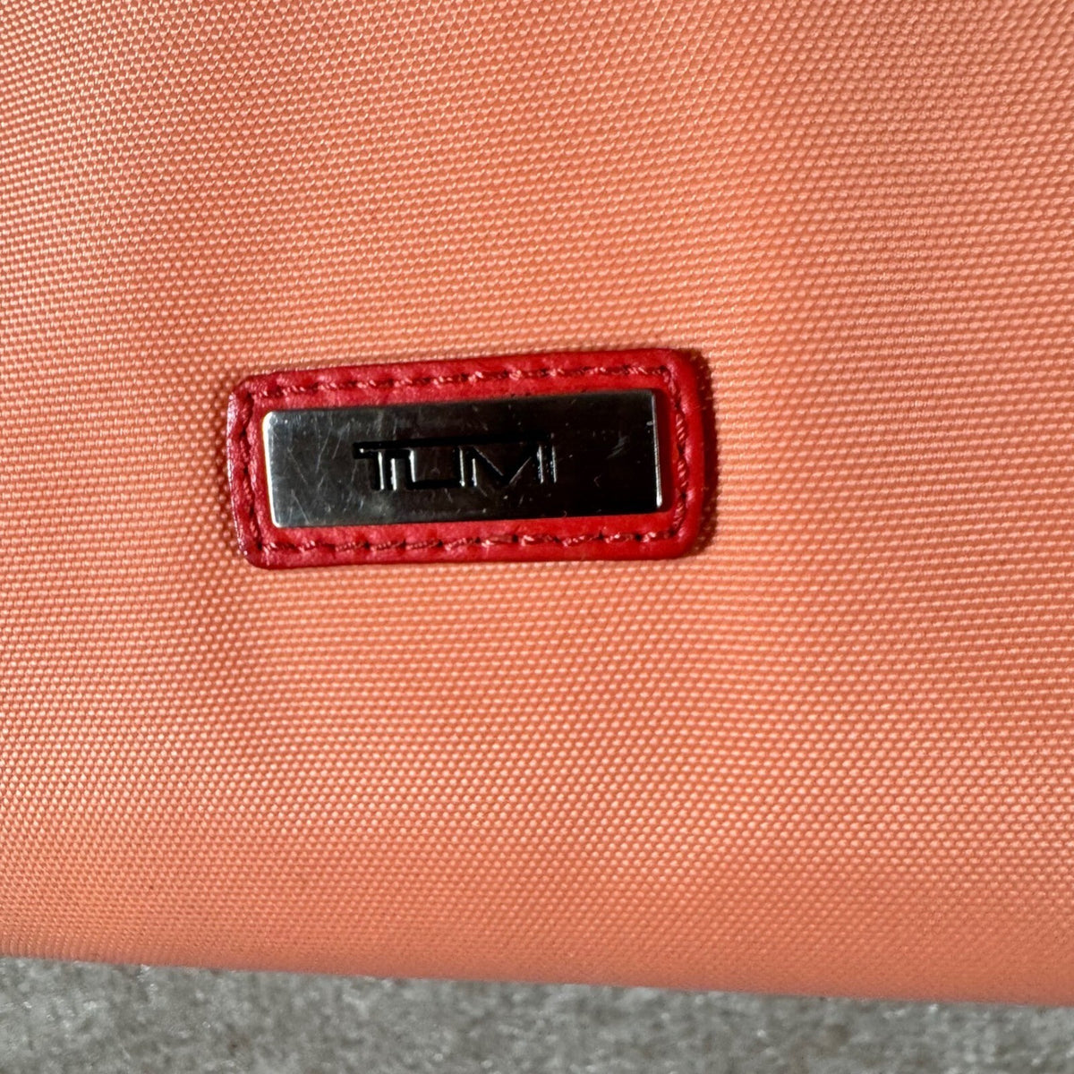 TUMI Nylon Messenger Bag Womens Orange Trim Laptop Travel Crossbody