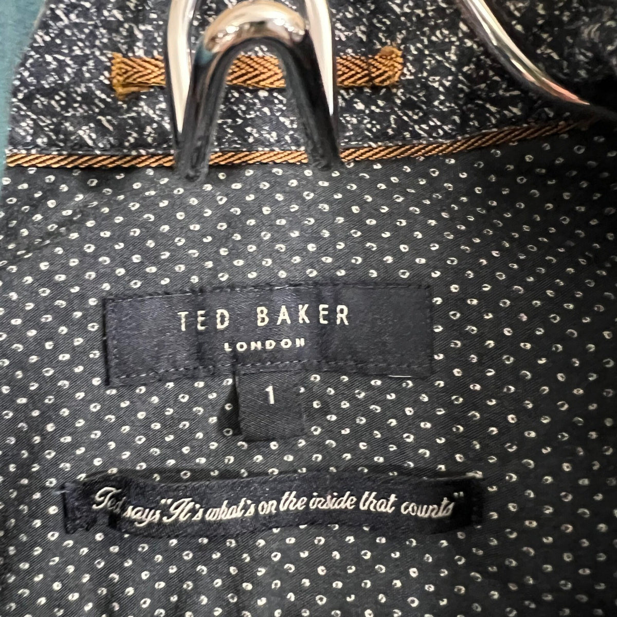 Ted Baker London Men sz 1 XS Cotton Long Sleeve Button Up Flip Shirt Flip Cuff