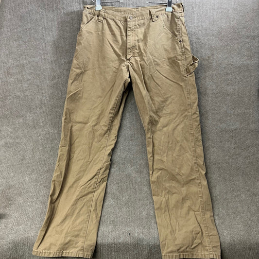 Vintage Wrangler Mens 38x34 Khaki Carpenter Pants Workwear Utility Canvas Cotton