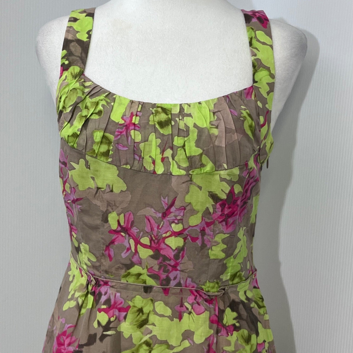 Banana Republic Floral Print Dress Sleeveless Cotton Silk Blend Size 2