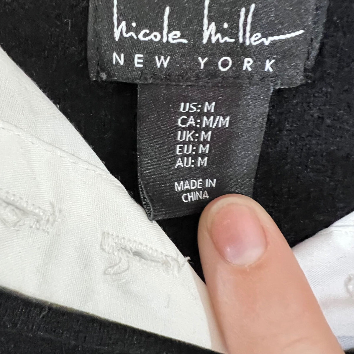 Nicole Miller New York Layered Look Dress Womens Medium Black White Shift Preppy