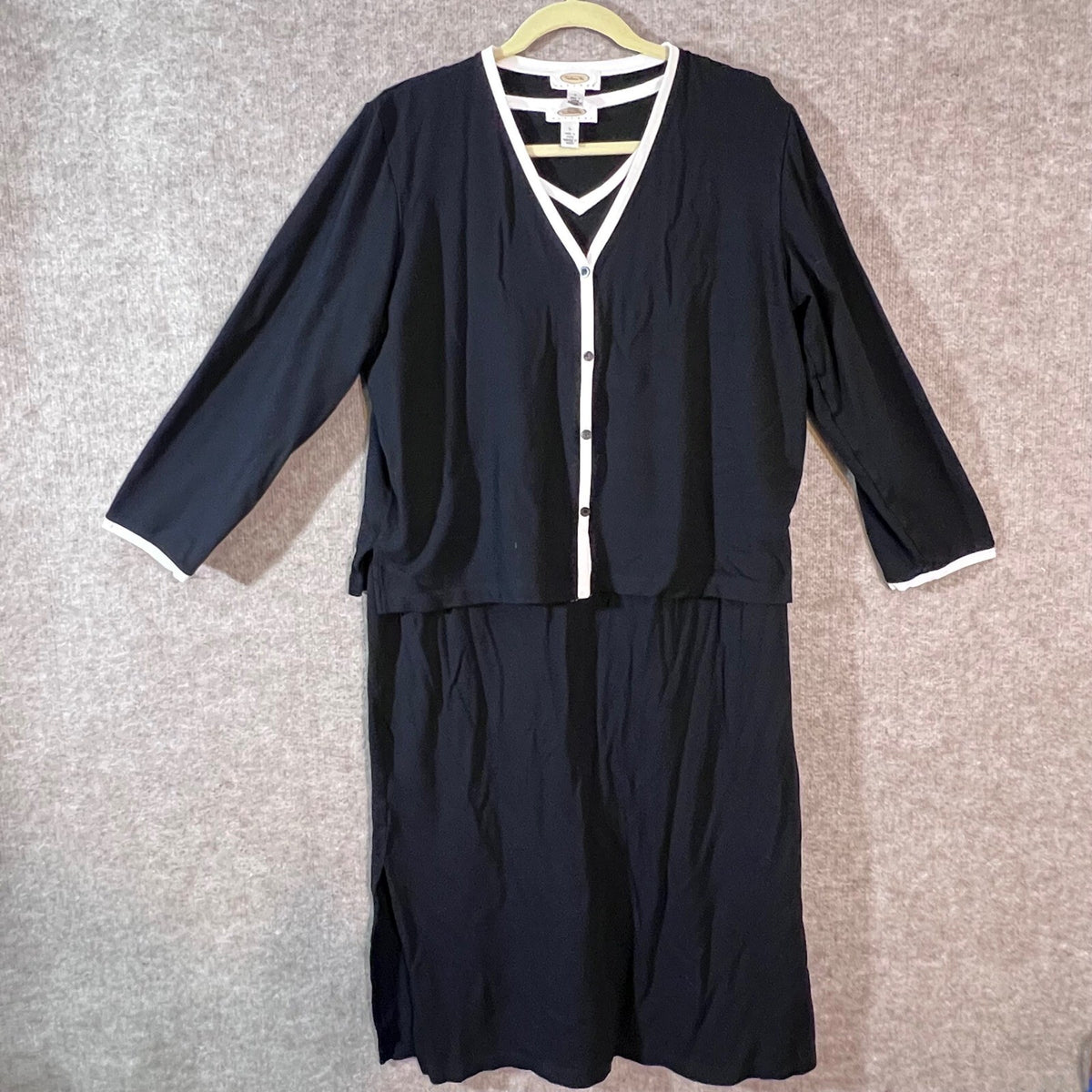 Talbots Petites Dress Set Women L Capsule Cardigan Sleeveless Maxi Minimalist