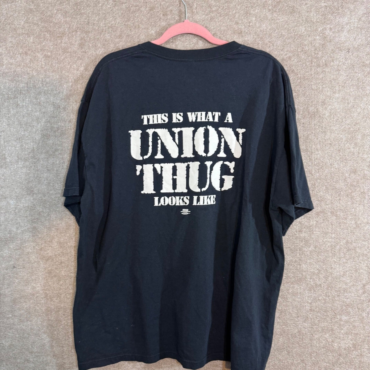 Classic Platinum Union Thug T Shirt Men 2XL Black Graphic Pocket Tee Heavyweight