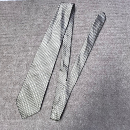 RC Gray Striped Silk Tie Handmade Woven Classic Men's Necktie Business Workwear