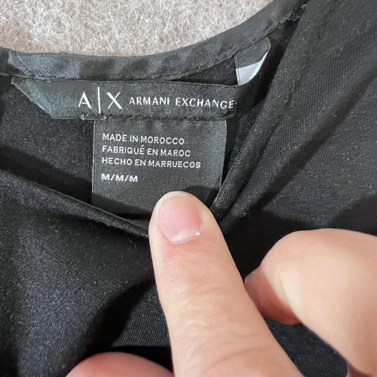 Armani Exchange Fit and Flare Dress Womens Medium Black Sleeveless Minimalist