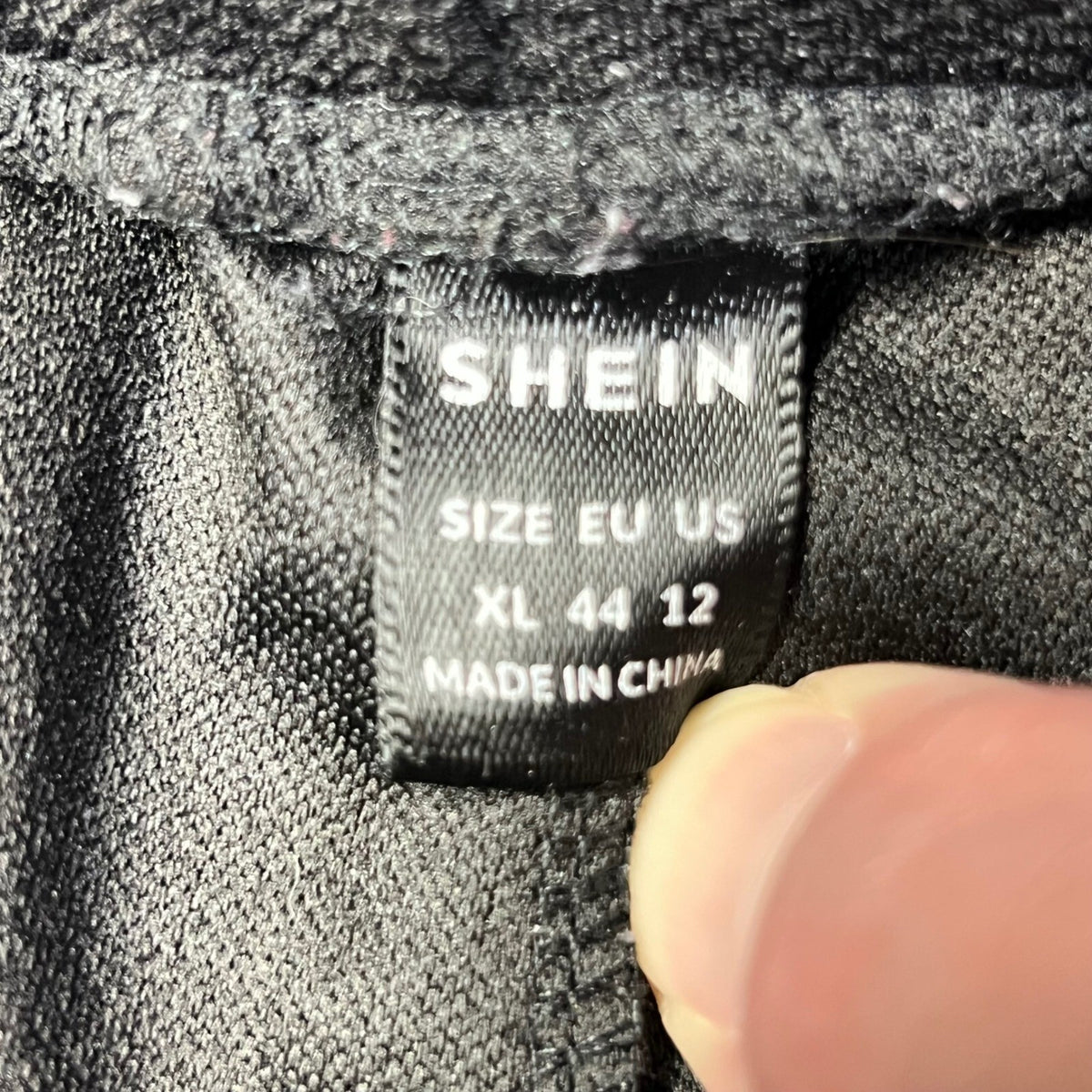 SHEIN Black Sequins Side Stripe Cropped Pants Elastic Waist 12