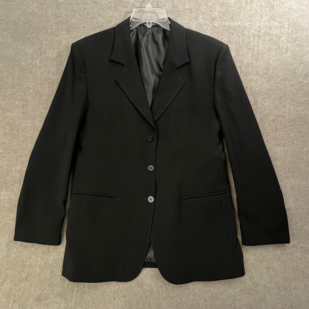Emporio Armani Black Pinstripe Blazer Jacket Business Career Wear Women L/12