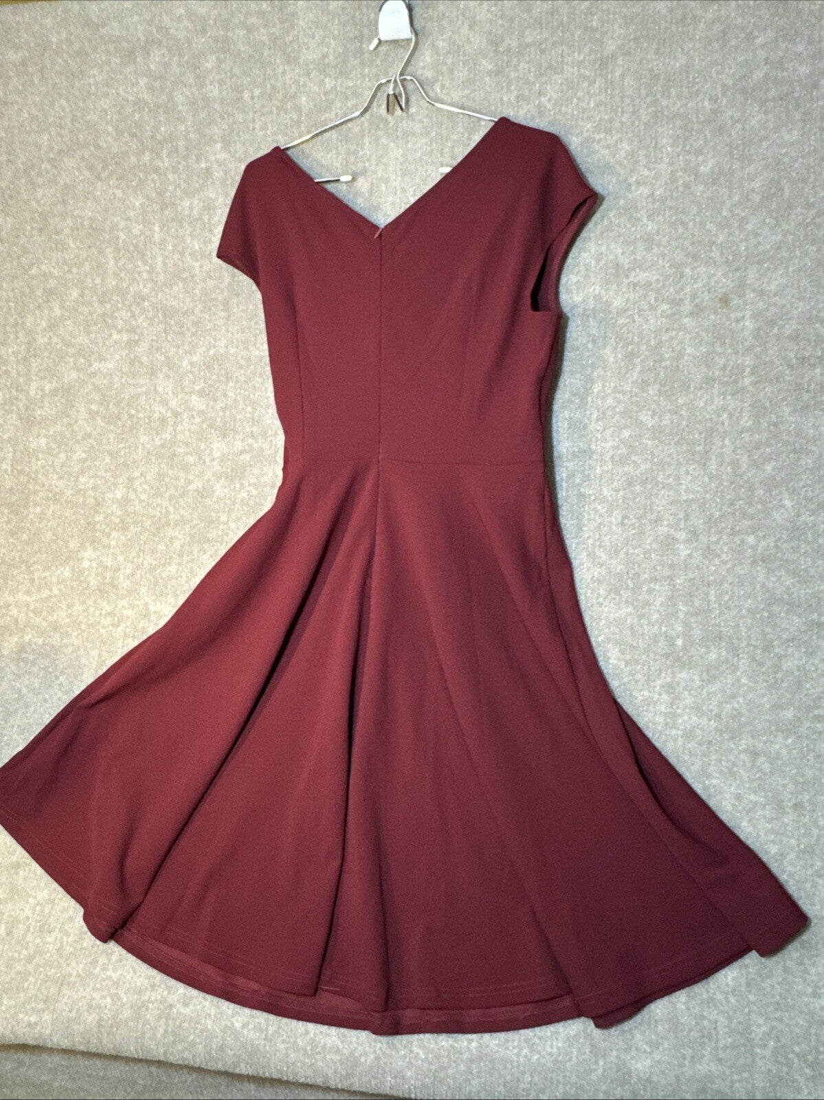 Miss May Dress XL Women Faux-Wrap Ruched Cap Sleeve Retro Fit Flare Stretch NWT
