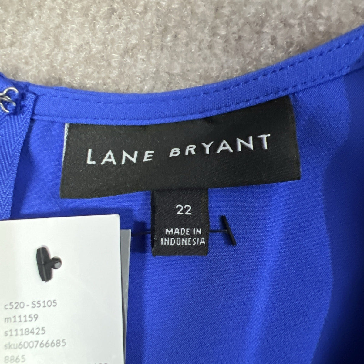 NWT Lane Bryant Womens 22 Top Blue Short Sleeve Peplum Career Modest Comfort