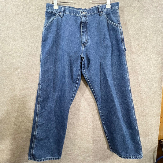 Wrangler Carpenter Pants Mens 38x30 Blue Denim Utility Workwear Gorpcore