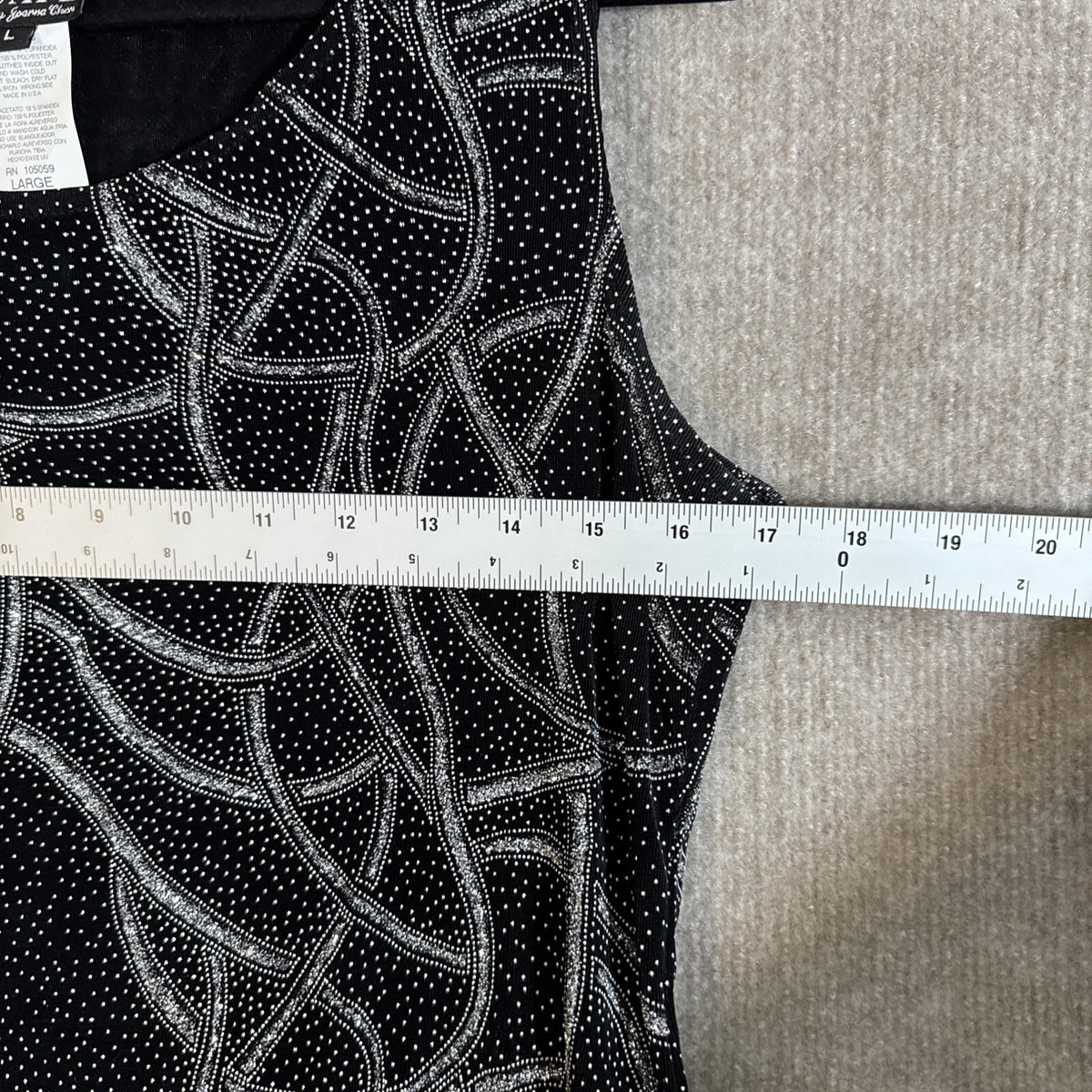 Xscape By Joanna Chen L Dressy Sleeveless Blouse Tank Glitter Stretch Tank