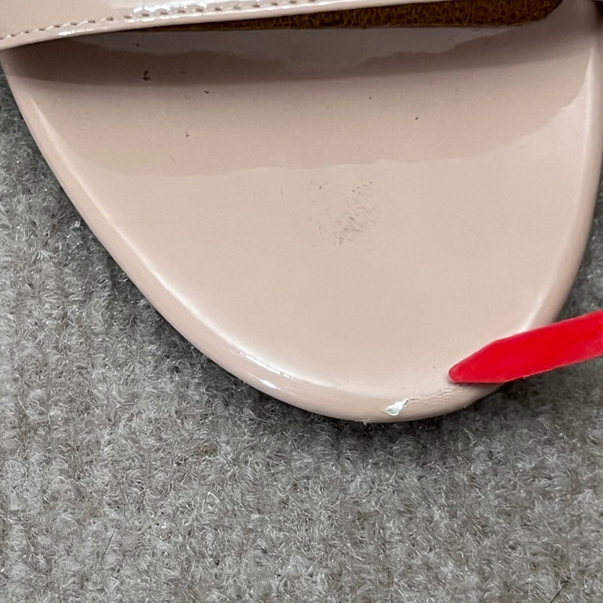 14th & Union Block Heel Sandals Womens 10M Nude Patent Ankle Strap Minimalist