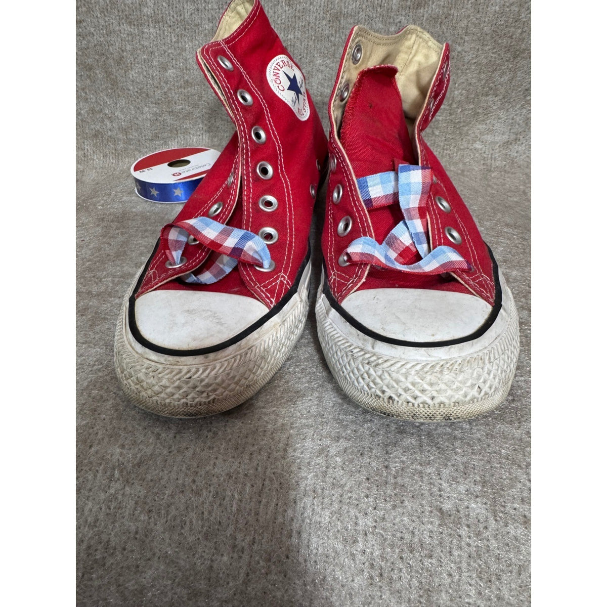 Converse Chuck Taylor All Star High Top Womens 8 Red Canvas Sneakers Americana