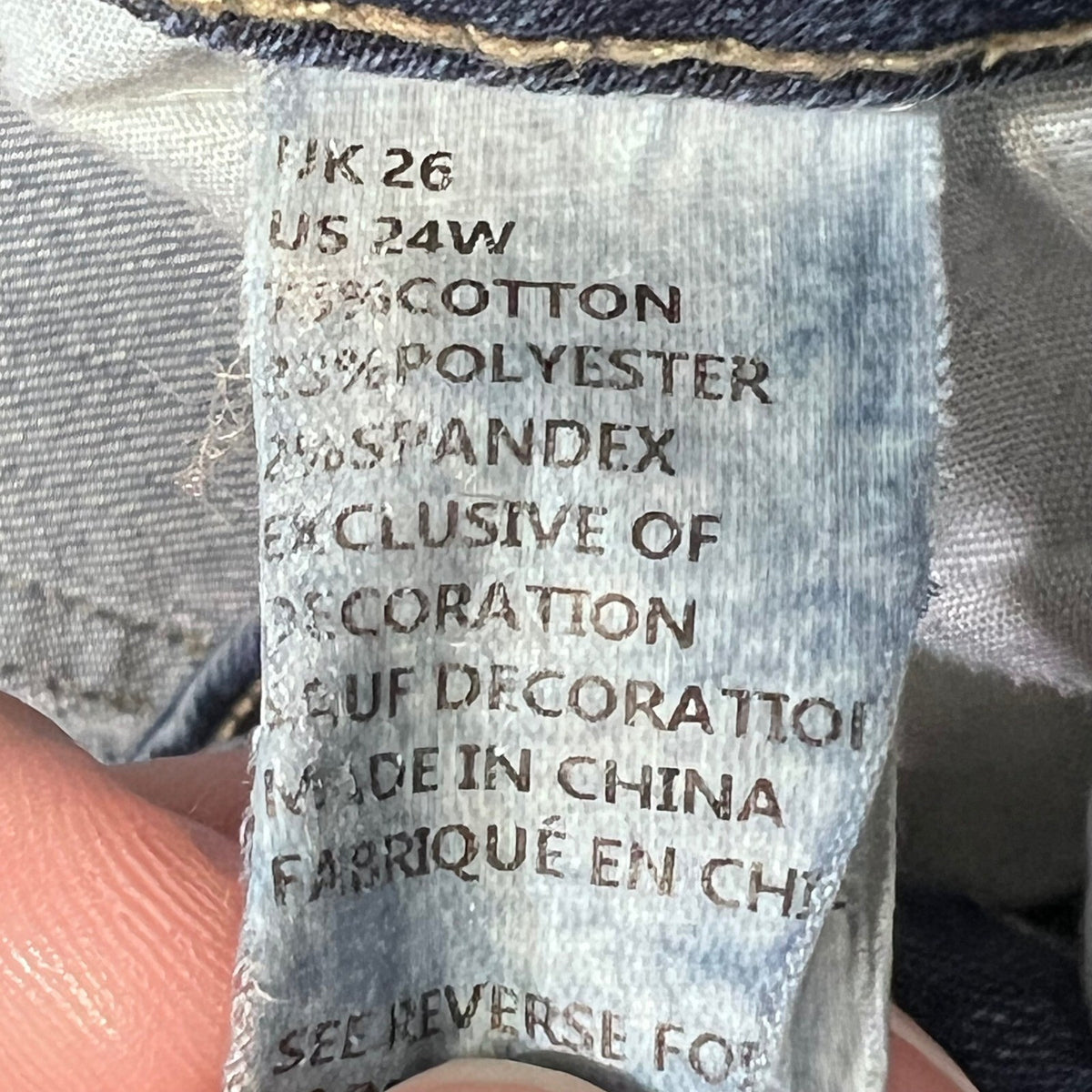 Ms She Plus Size 24W Distressed Jeans Mid Rise Straight Leg Denim Casual Pants