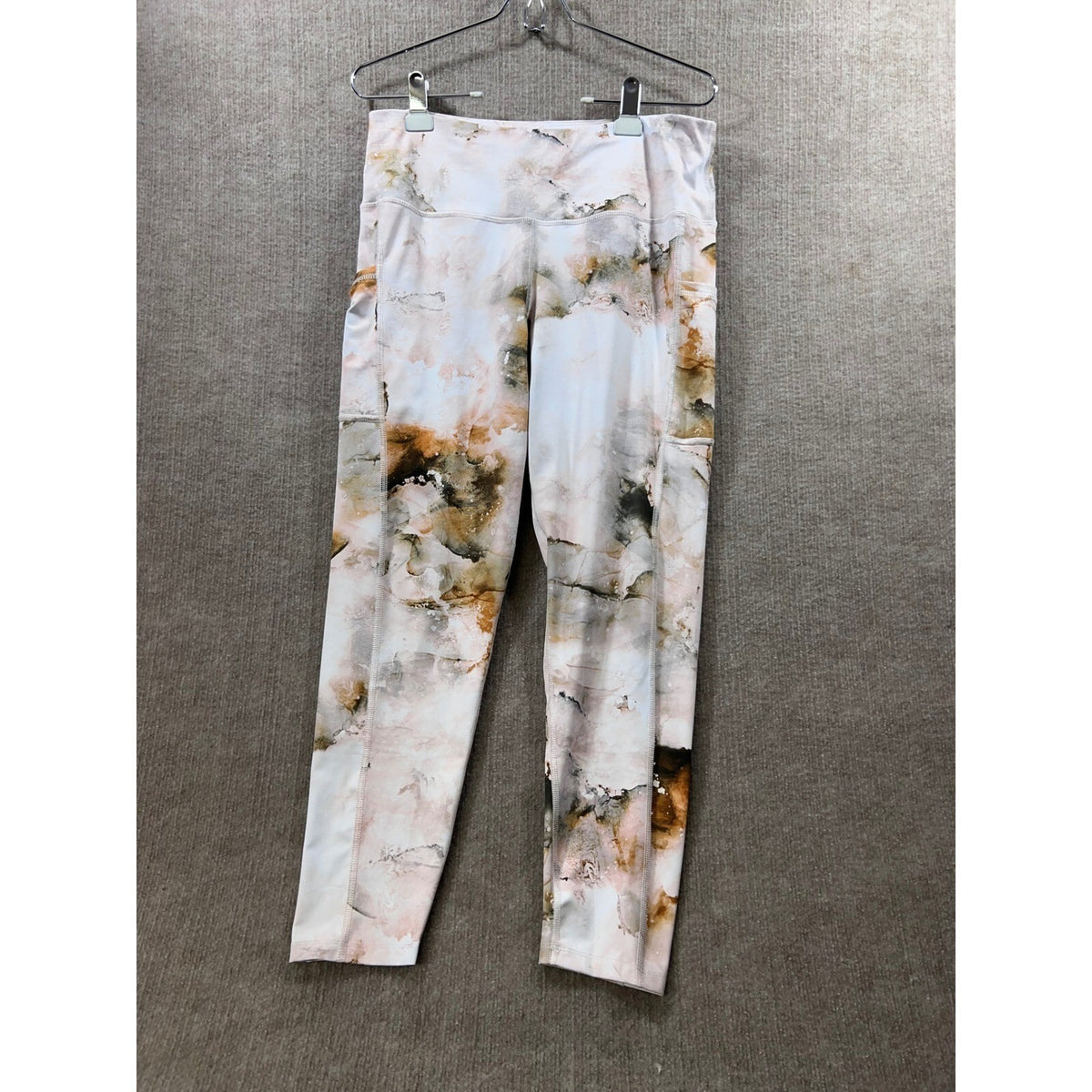 Apana High Waisted Athletic Leggings with Pockets Marble Print XL