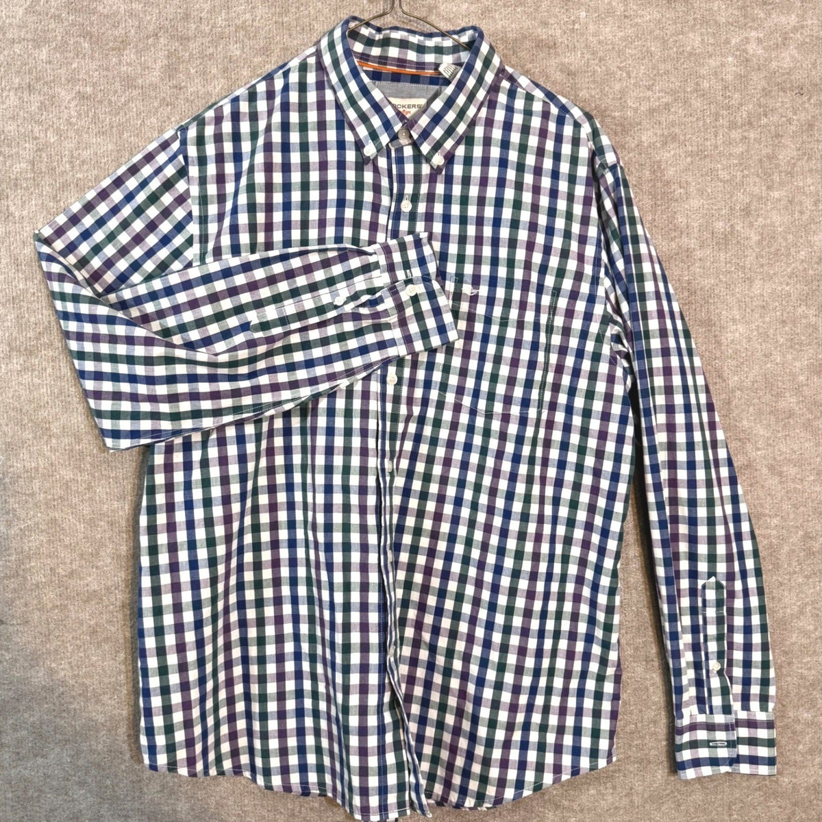 Dockers Button Down Shirt Mens Large Multicolor Gingham Plaid Casual Preppy