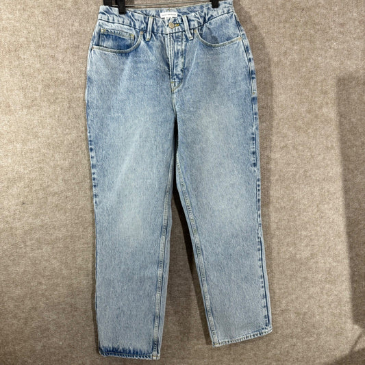 Good American Straight Leg Jeans Womens 6 28 Light Wash High Rise Minimalist