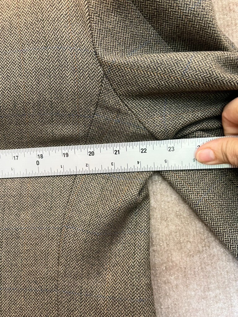 Lauren Ralph Lauren Blazer Mens 44 Herringbone Wool Blend Brown Academic Classic