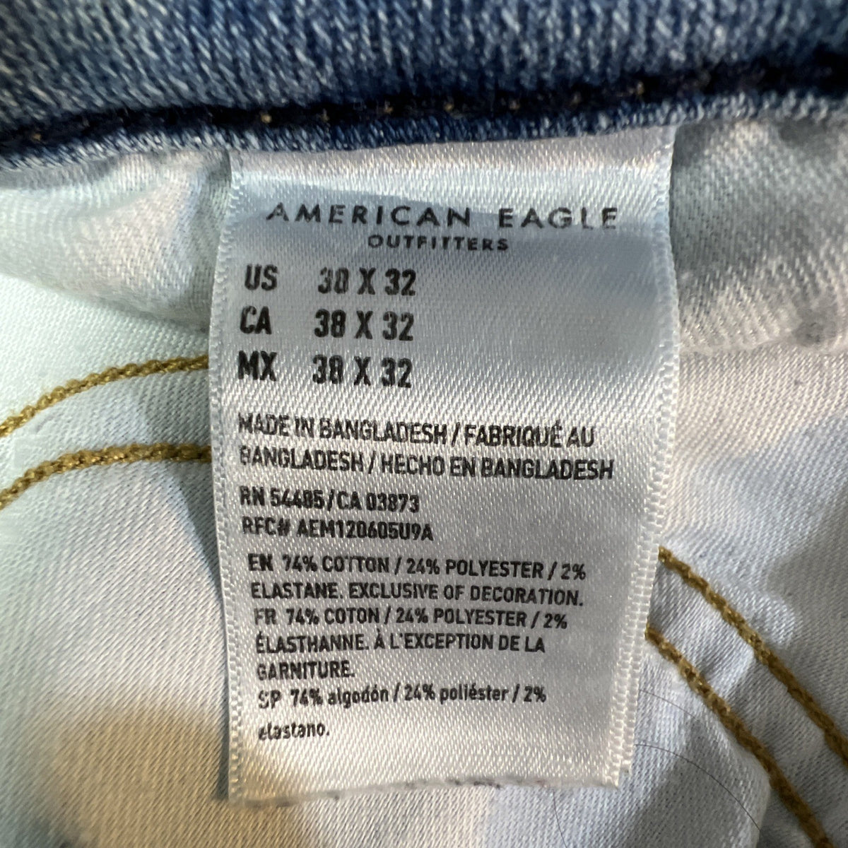 American Eagle Men’s 38x30 Jeans Airflex+ Temp Tech Original Straight Distressed
