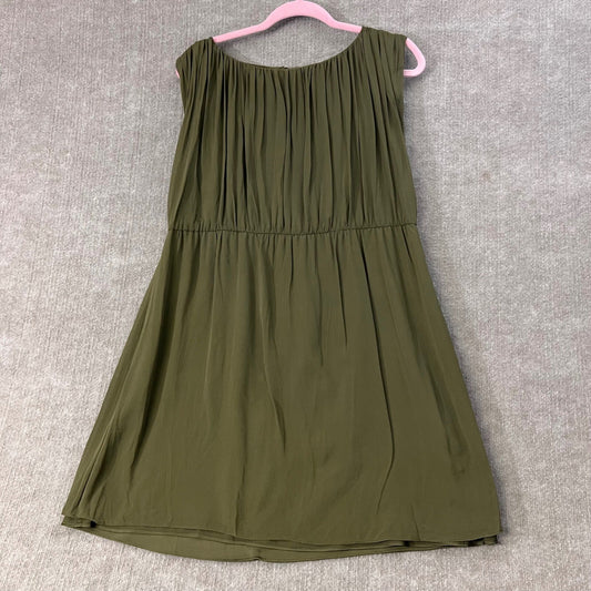 Alice + Olivia Dress Womens L Green Sleeveless Pleated Fit Flare Casual Summer
