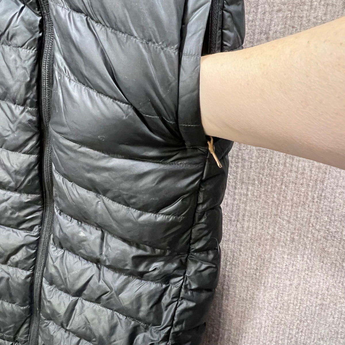 Fjallraven Pertex Microlight Down Puffer Coat Black Hooded Long Womens XXS
