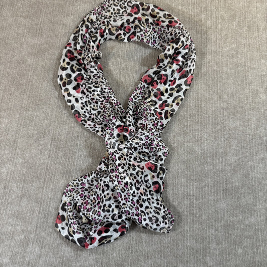 Anne Klein Women's Silk Scarf Pink Animal Print Lightweight Chiffon