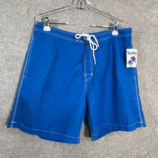 Trunks Surf & Swim Co Swami Shorts Mens XXL Surf Blue Solid Board Shorts Beach