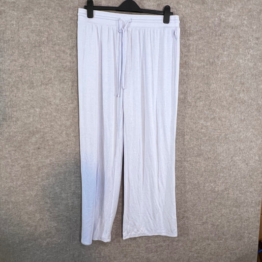 Danskin Lounge Pants Womens Large Light Purple Ribbed Knit Wide Leg Sleepwear