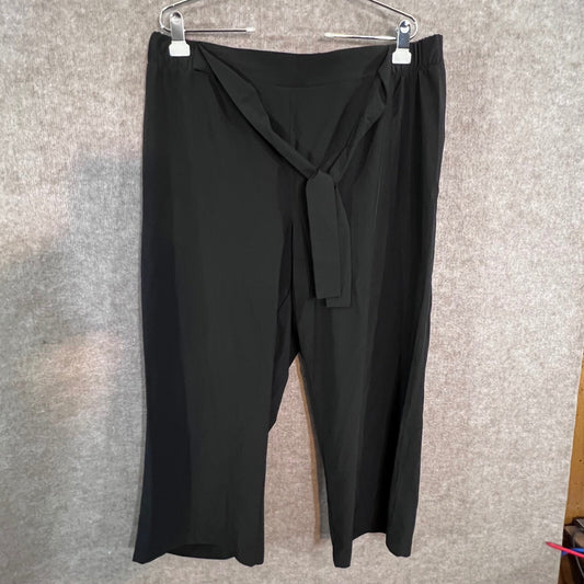 Calvin Klein Belted Culotte Pants Womens XL Black Wide Leg Cropped M2TKH229