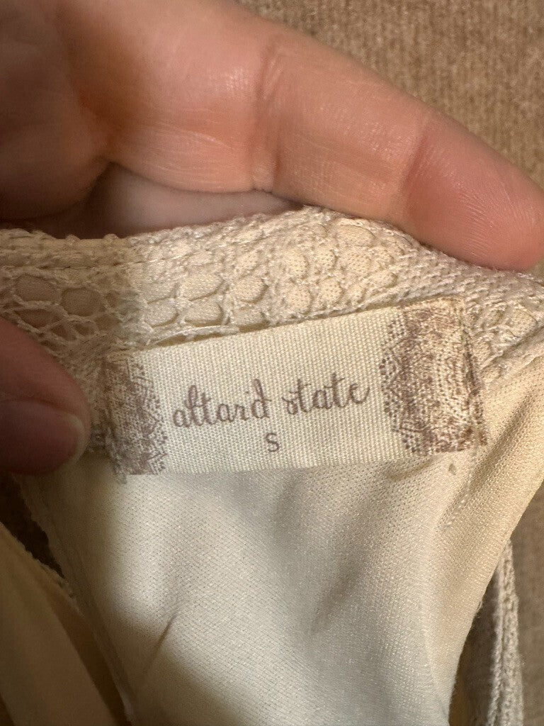 Altar'd State Small Ivory Crochet Dress Boho Coquette Feminine Soft Girl Lace