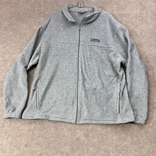 Columbia XXL Fleece Full Zip Jacket Gray Long Sleeve Outdoor Menswear Coat