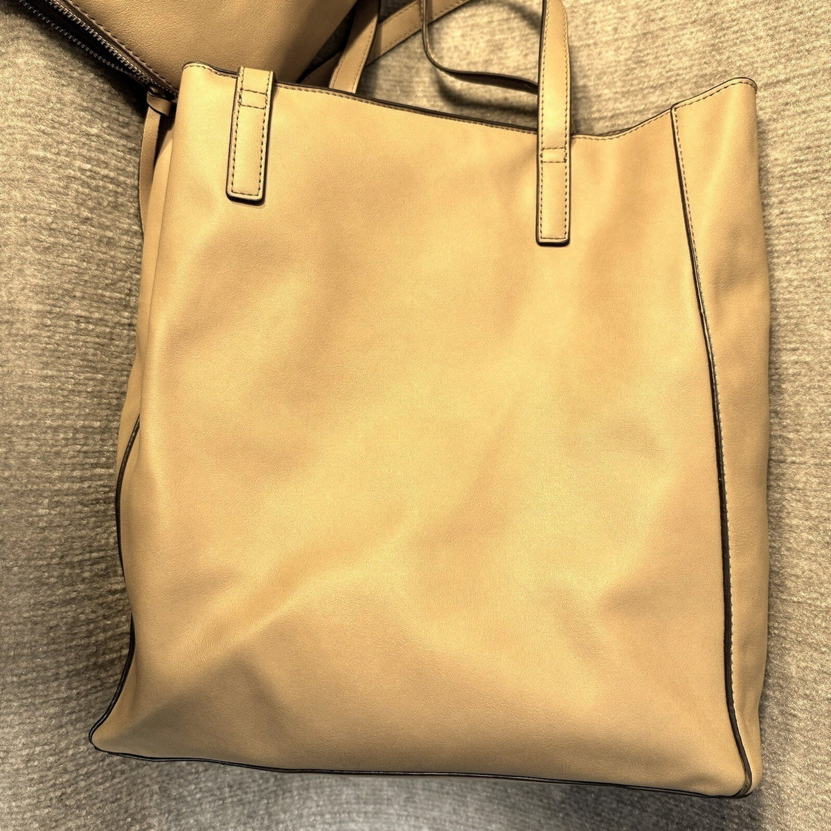 Steve Madden BTORI Tote Bag Women Large Camel Faux Leather Minimalist Boho NWT