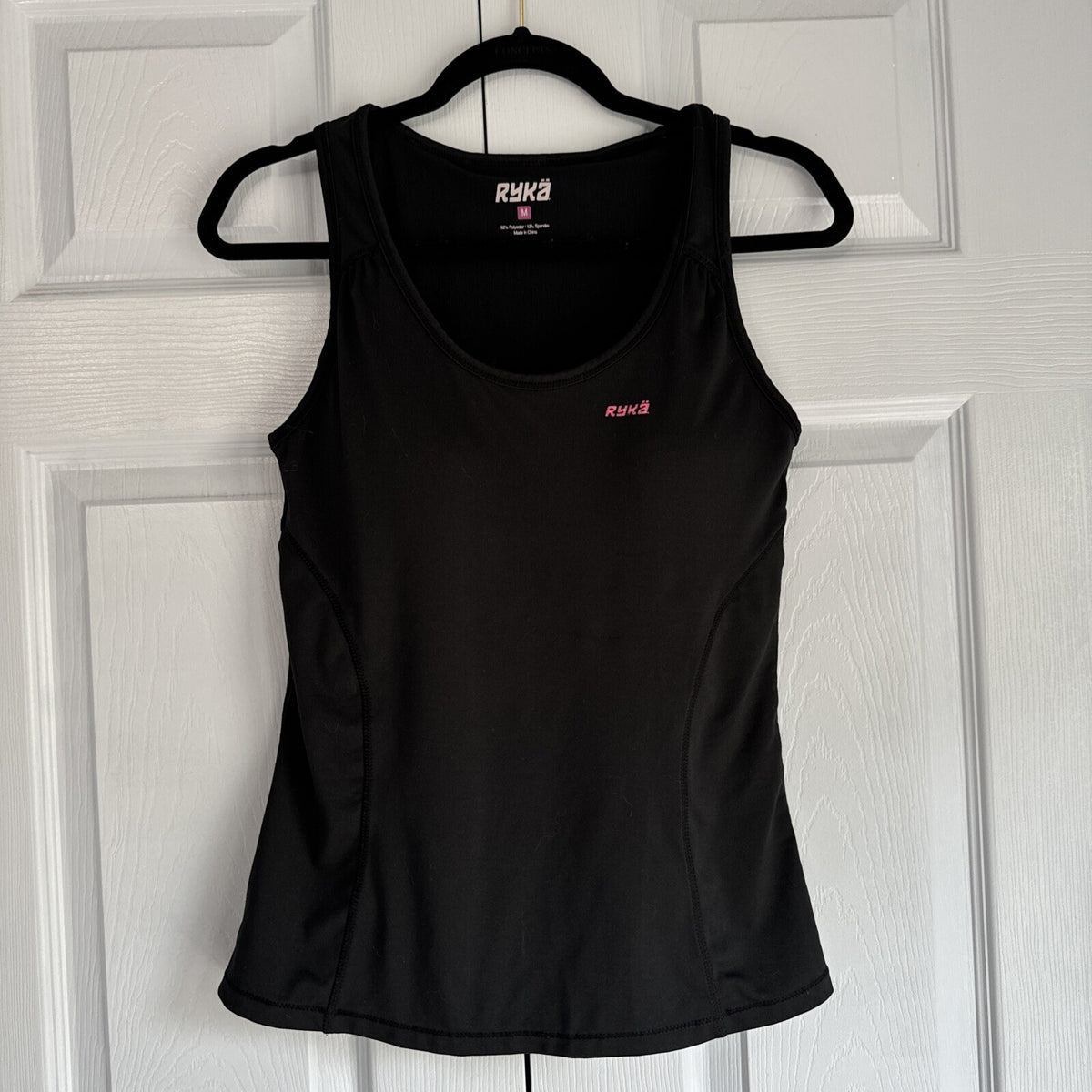 Ryka Women's Supportive Athletic Tank - Size M, Black with Pink Logo