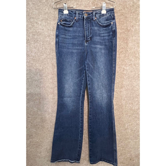 Judy Blue Flare Jeans Womens 28 High Rise Dark Wash Stretch Denim Boho Casual