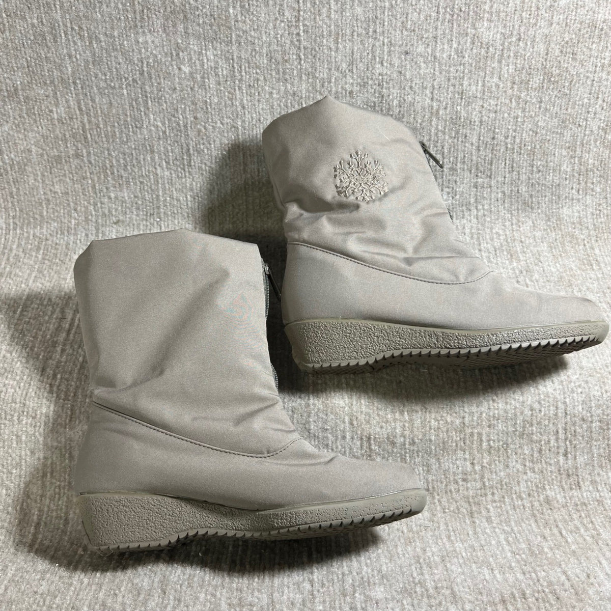 Toe Warmers Tan Mid-Calf Winter Snow Boots Women's 7 Fleece Lined Zip Waterproof