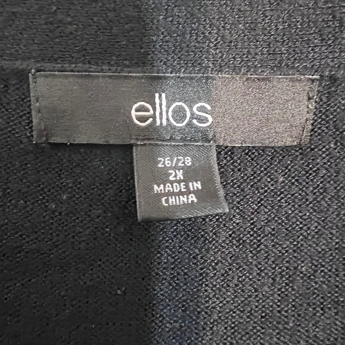 Ellos Cardigan Sweater Womens 2X Black V-Neck Button Front Plus Size Minimalist