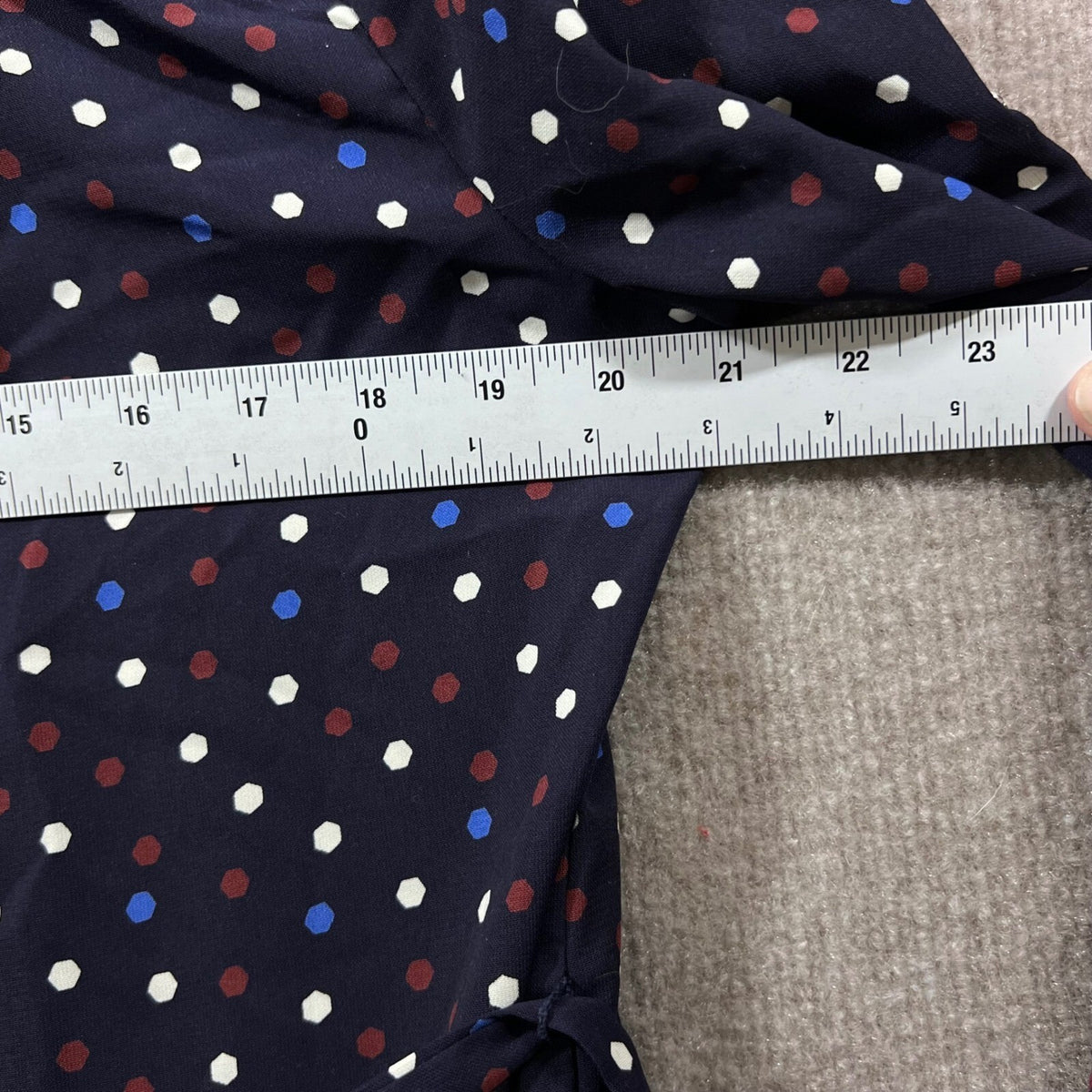 41 Hawthorn Navy Polka Dot Shirt Dress M Button Front Work Casual Career