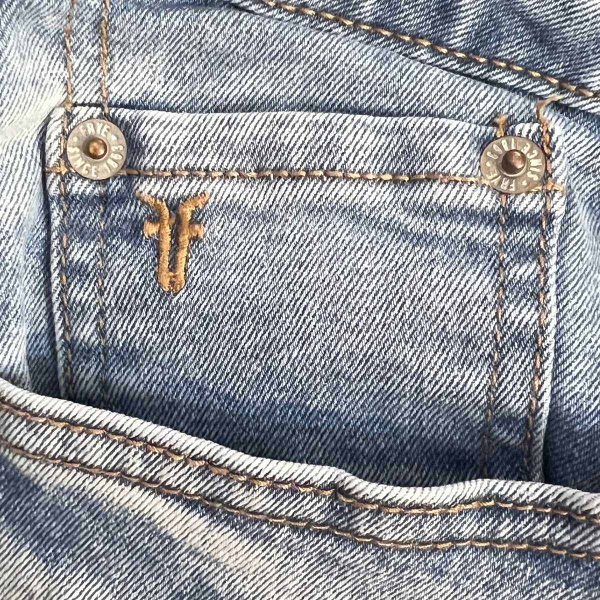 Frye High Rise Straight Leg Jeans Women 6/28 Light Wash Denim Acid Wash